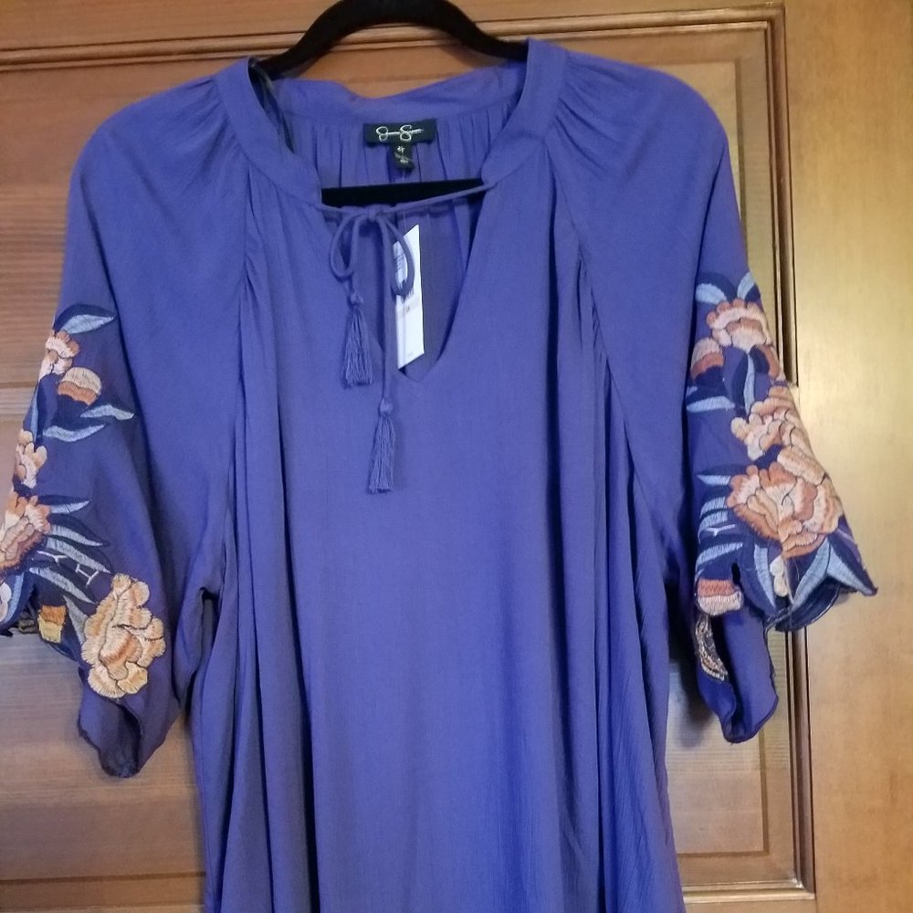 Blue 1/2 sleeve blouse